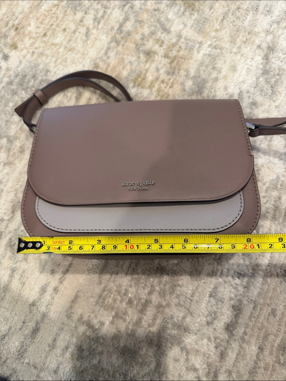 kate spade Two-Tone Mauve Brown Leather Crossbody - Picture 6 of 6